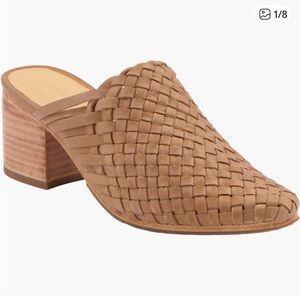 Nisolo All Day Woven Chunky Heeled Tan Mule Size 8